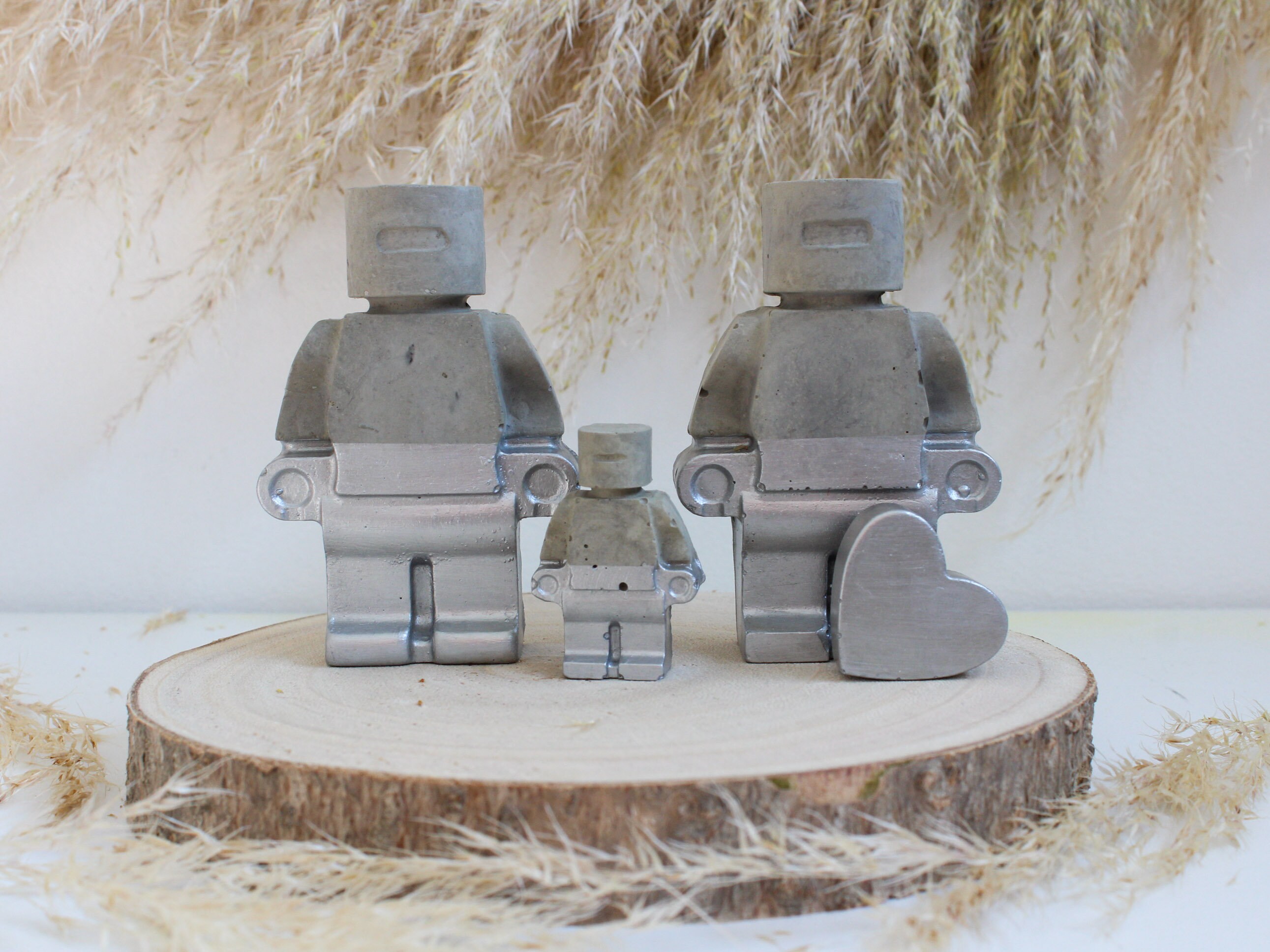 Robots en Béton - Cadeau Couple Famille Nouveau Né Naissance Personnalisé Noël Personnalisé