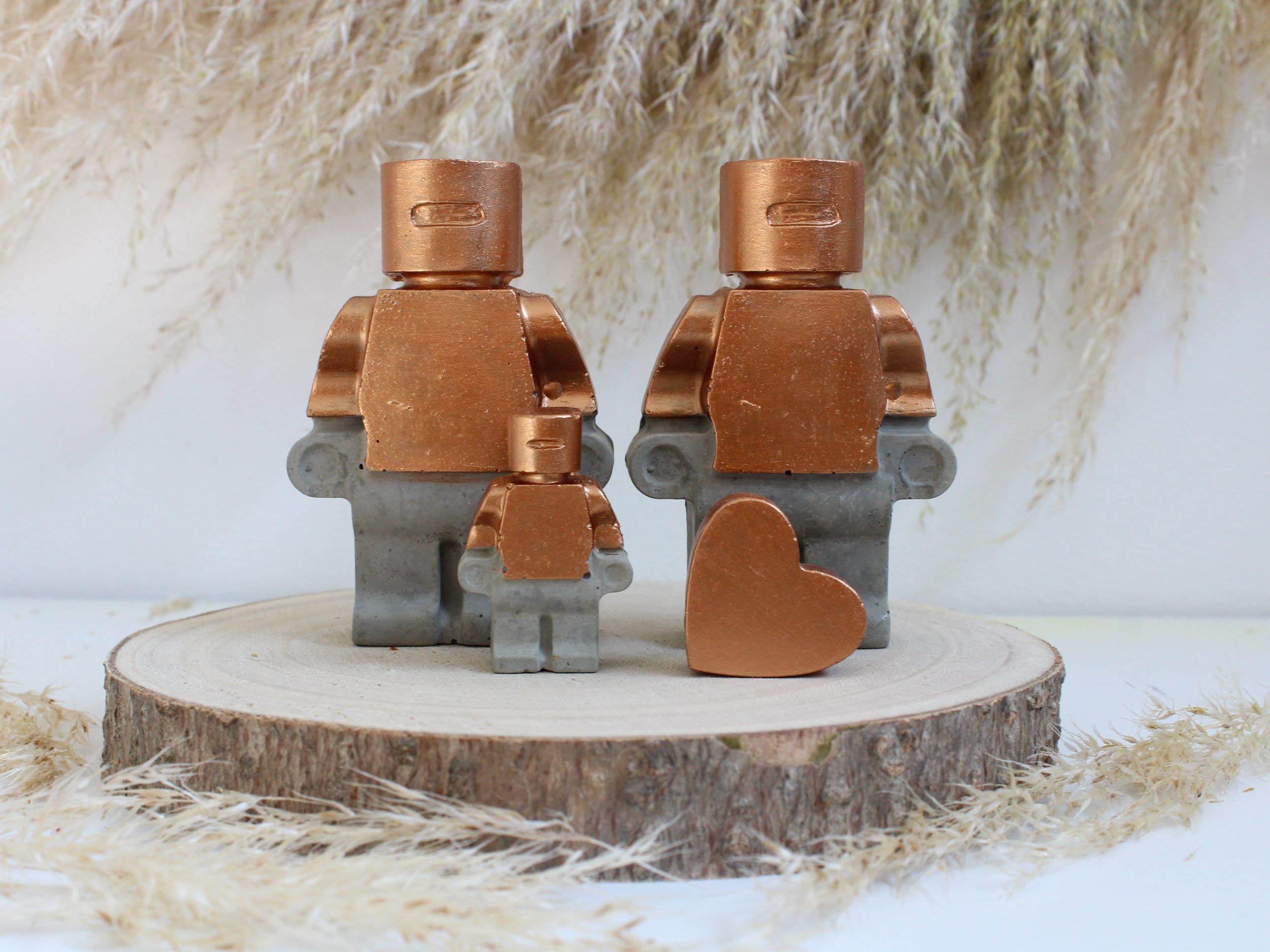 Robots en Béton - Cadeau Couple Famille Nouveau Né Naissance Personnalisé Noël Personnalisé