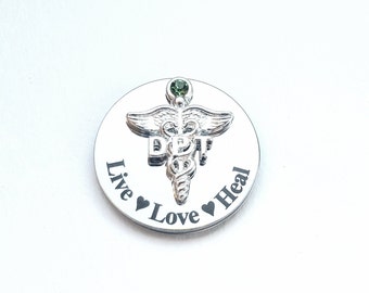 Engraved DPT Pin - Doctor of Physical Therapy Pin - DPT Pin - Live Love Heal pin for dpt - Gift for DPT- graduation pin for dpt