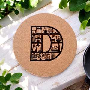 Monogram Hot Plate Trivet | Engraved Trivet for Kitchen Pots Pans- Family theme Hot dish plate - Personalized Trivet with succulent design