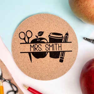 Teacher Themed Single Drink Coasters - Engraved Coaster for Teacher ...