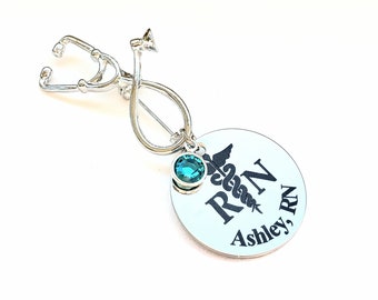 RN pin - Nurse graduation pin - Stethoscope pin - Pinning ceremony - RN pin for graduation - nursing pin - Nursing Pin - Engraved Nurse pin