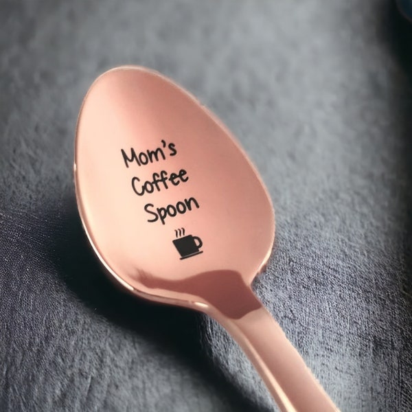 Custom Rose Gold Engraved Spoon - Custom Coffee Spoon - Personalized Rose Gold Engraved Spoon - Custom Spoons - Personalized Spoon for Mom