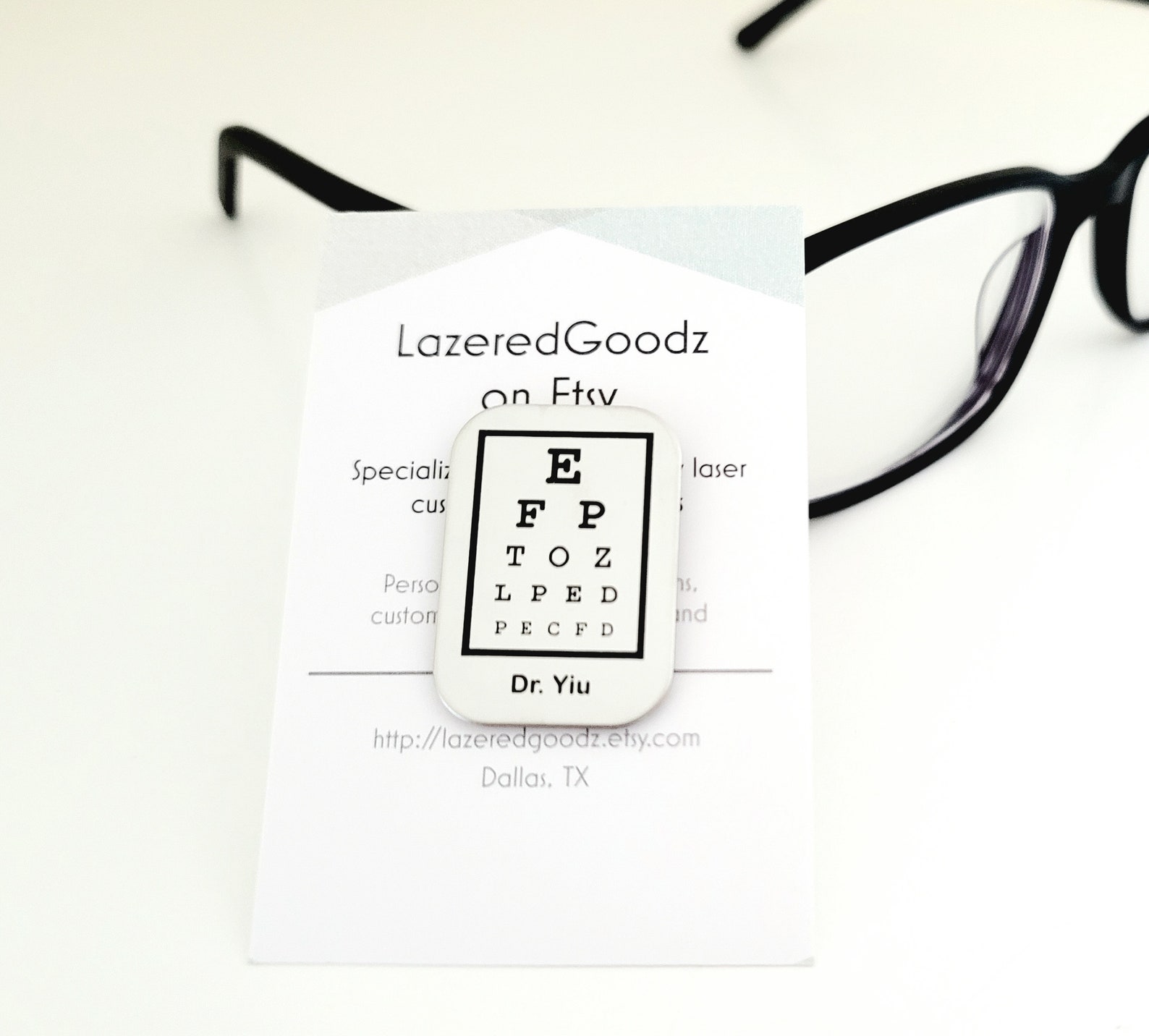 Snellen Chart Pin - Eye Chart Pin - Eye Doctor Pin - Custom Eye Doctor ...