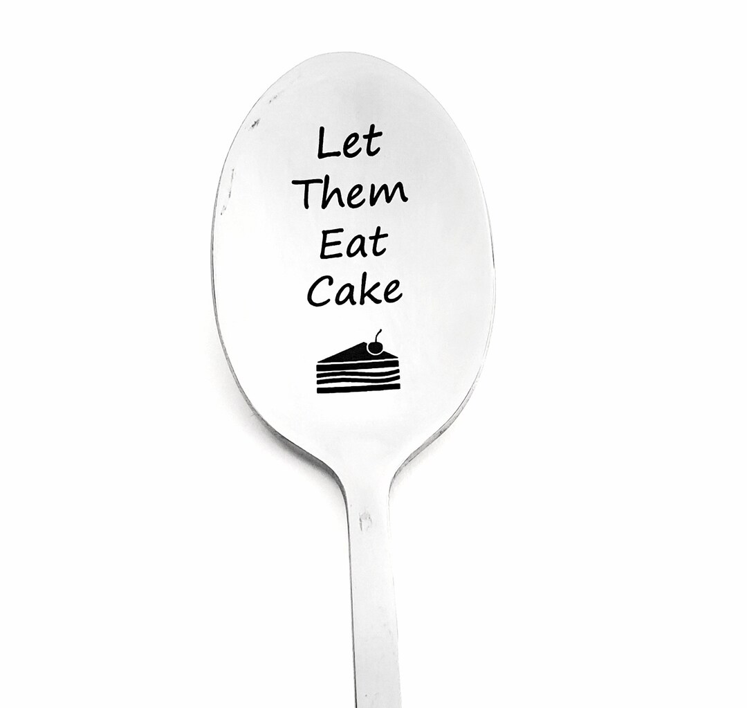 Cake Spoon Dessert Spoon Engraved Cake Spoon Let Them Etsy