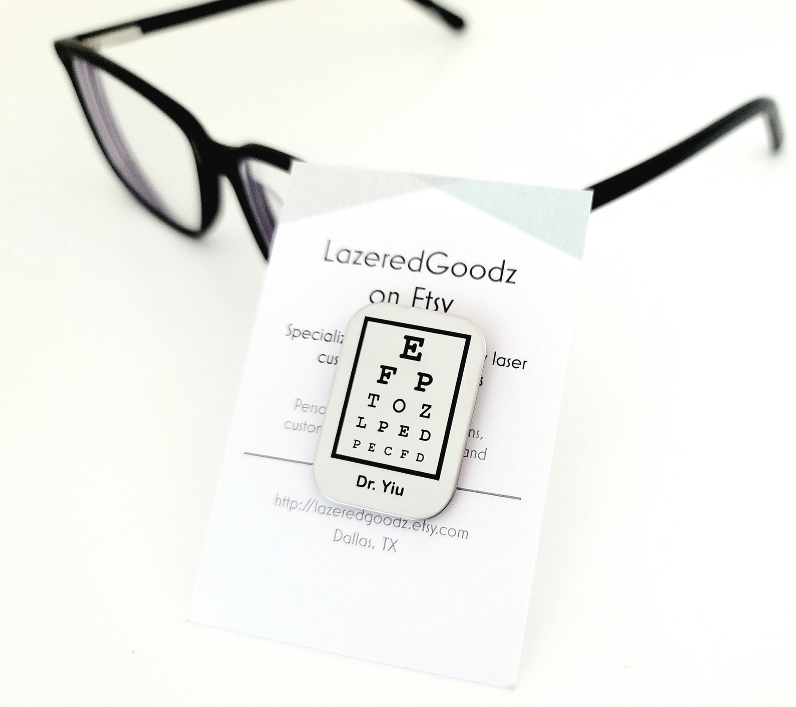 Snellen Chart Pin - Eye Chart Pin - Eye Doctor Pin - Custom Eye Doctor ...