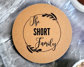 Family Monogram Hot Plate Trivet | Engraved Trivet for Kitchen Pots Pans- Family theme Hot dish plate - Personalized Trivet with Family name