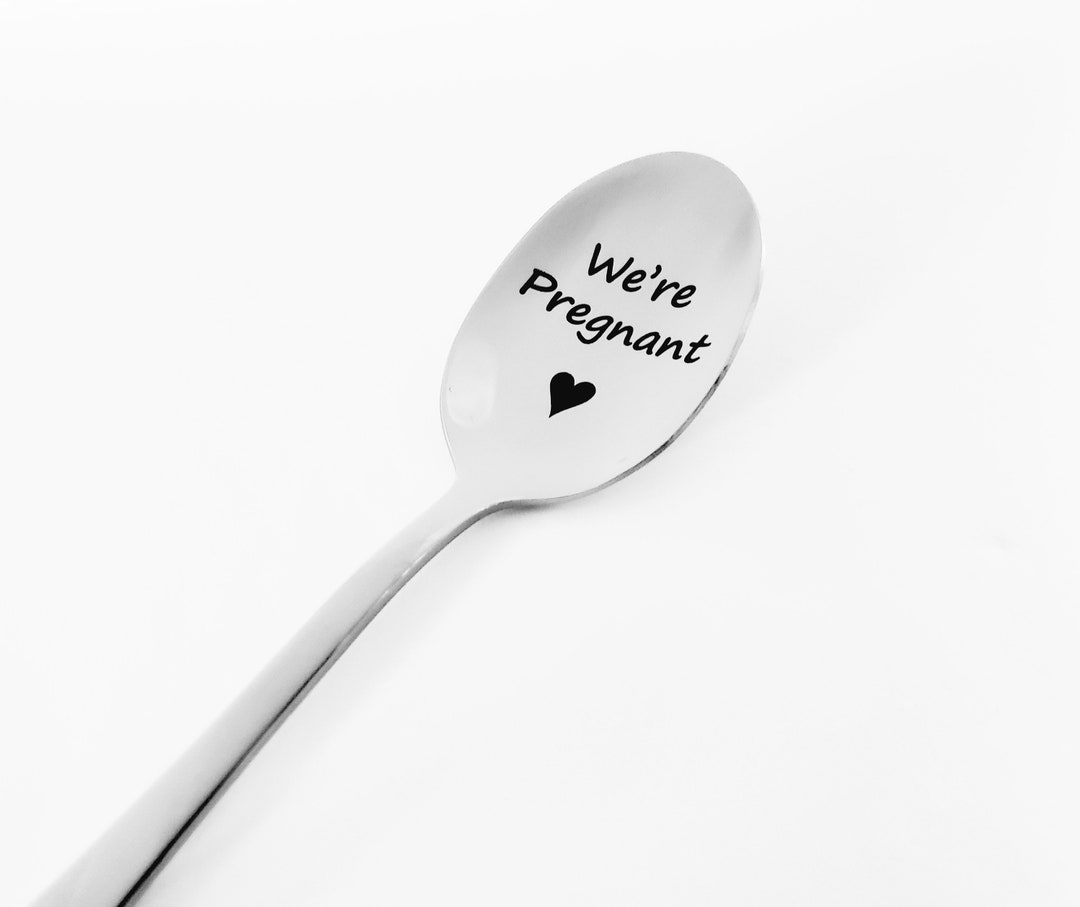 We're Pregnant Spoon Baby Annoucement Spoon Pregnancy Etsy