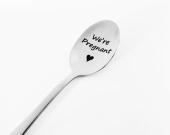 We're Pregnant Spoon - Baby Annoucement Spoon - Pregnancy Annoucement Spoon - Spoon for New Mom - Pregnancy Surprise Gift - Mom to be gift