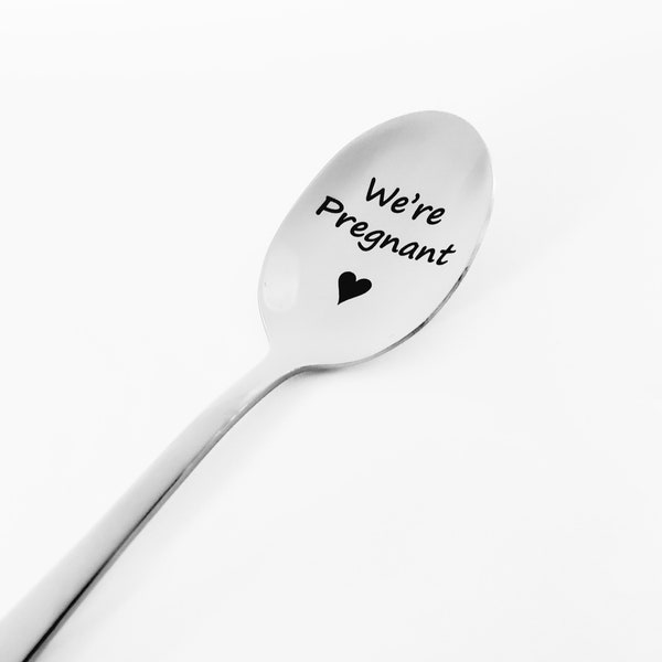 We're Pregnant Spoon - Baby Annoucement Spoon - Pregnancy Annoucement Spoon - Spoon for New Mom - Pregnancy Surprise Gift - Mom to be gift