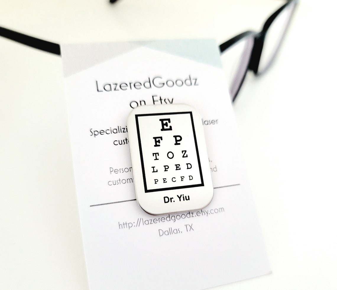 Snellen Chart Pin - Eye Chart Pin - Eye Doctor Pin - Custom Eye Doctor ...