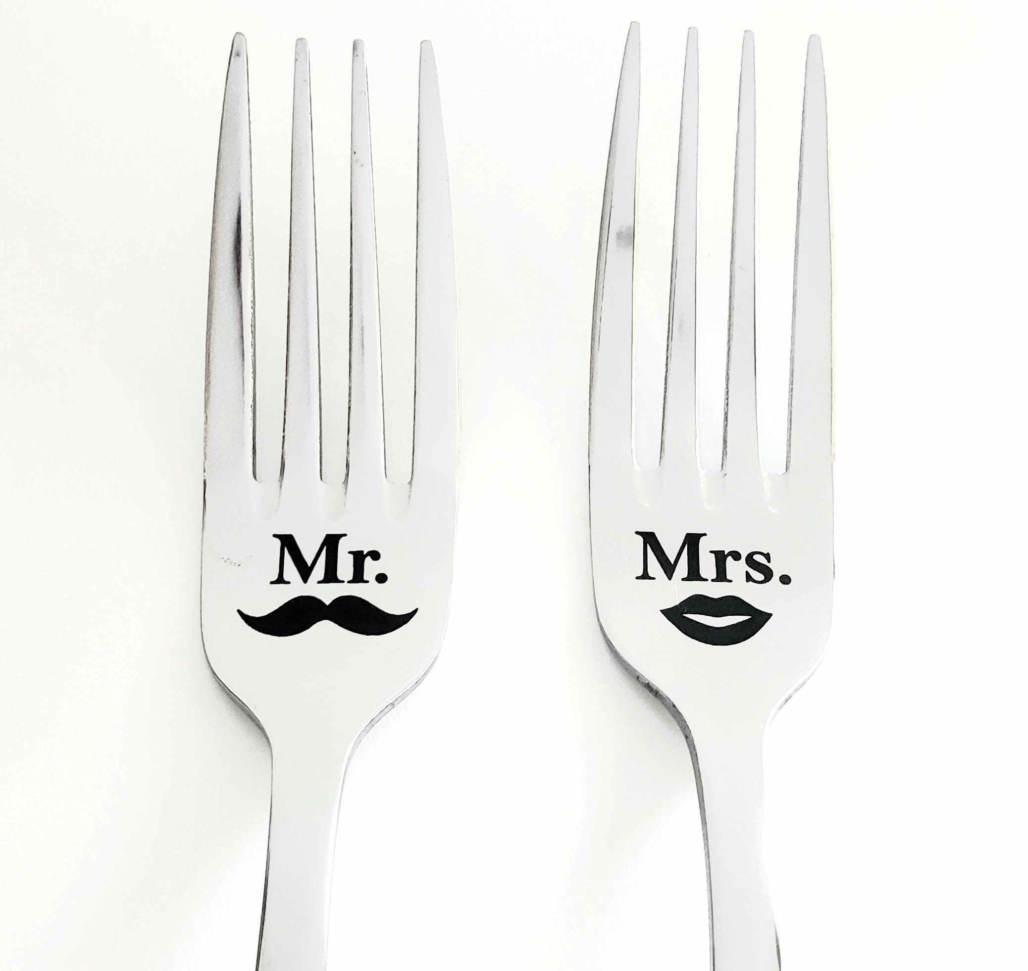 Engraved Forks Mr and Mrs Forks Wedding Cake Forks Etsy
