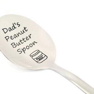 Dad's Peanut Butter Spoon - Engraved Stainless Steel Long Handle Coffee Spoon, Funny Gift For Fathers, Peanut Butter Lovers - View #7