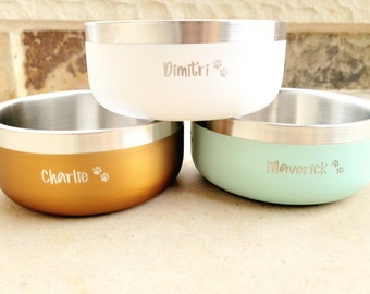 Personalized Dog Bowl - Custom Engraved Dog Bowl - Dog Bowl with Name Engraved - Dog Bowl for Small Dogs - Personalized Dog Gift