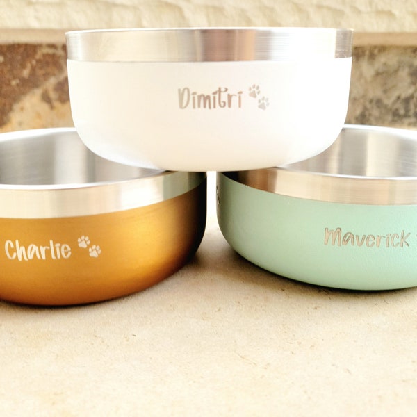 Personalized Dog Bowl - Custom Engraved Dog Bowl - Dog Bowl with Name Engraved - Dog Bowl for Small Dogs - Personalized Dog Gift