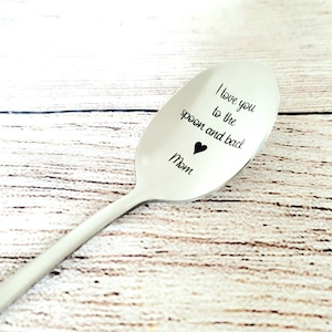 I Love you to the Spoon and Back - Personalized Love you spoon - Custom Spoon for Mom - Personalized Spoon for Mom - Mother&#39;s Day Gift