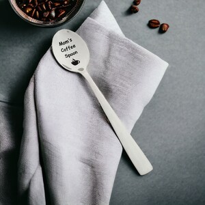 Custom Engraved Spoon - Mom&#39;s Coffee Spoon - Engraved Spoon for Mom - Custom Spoon Gift - Personalized Coffee Spoon - Coffee Teaspoon