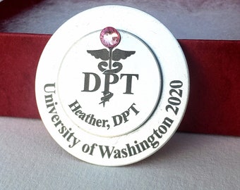 Engraved DPT Pin - DPT Pin - Custom DPT pin - Doctor of Physical Therapy Pin - dpt gift - gifts for dpt staff - personalized dpt pin