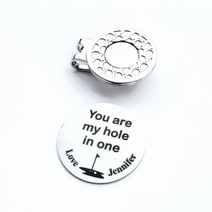 Custom Golf Gift for Him - Custom Golf Ball Marker with Magnetic Hat Clip - Anniversary Gift for Him - Personalized Golfer Gift for Him