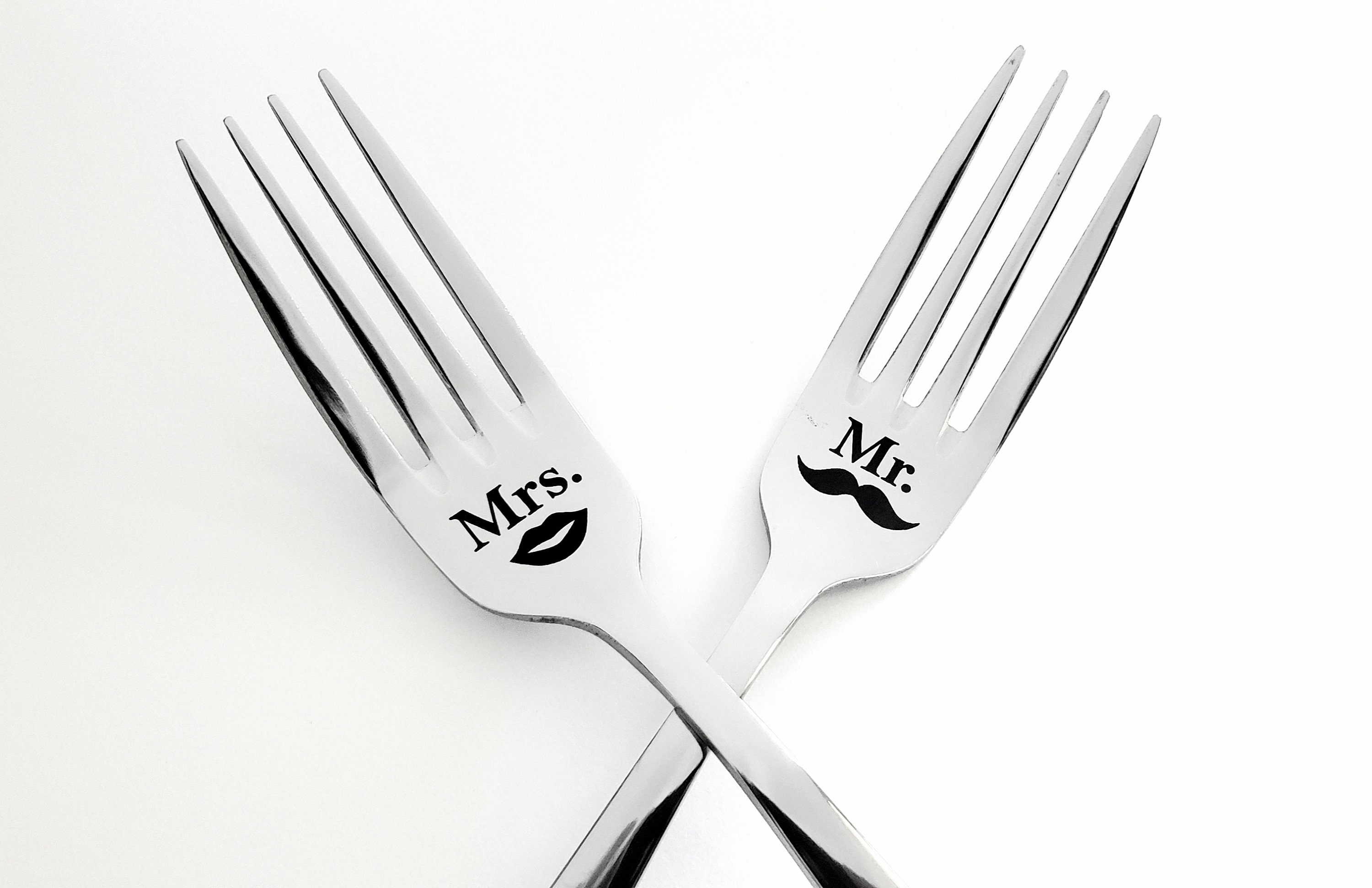 Engraved Forks Mr and Mrs Forks Wedding Cake Forks Etsy