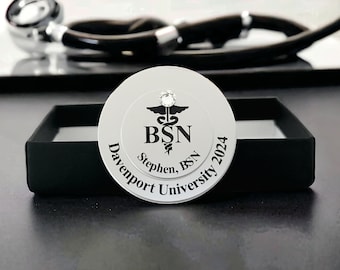 Engraved BSN Pin - Nurse Pin - Nurse Pinning Ceremony - Pinning Ceremony Gift - Custom RN Pin - Nurse Pin for Graduation - Nurse College Pin