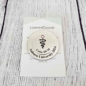 Engraved DVM Pin - Doctor of Veterinary Pin - Veterinarian Pin - Vet Gift - Custom Vet Pin - Vet Pin for Graduation College - Vet Pinning