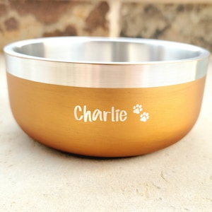 Personalized Stainless Steel Dog Bowl – Custom Engraved Name Food/Water Dish For Small/Medium/Large Dogs