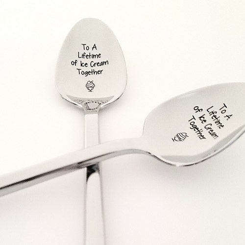 Anniversary Gift to A Lifetime of Ice Cream Together Spoon Etsy