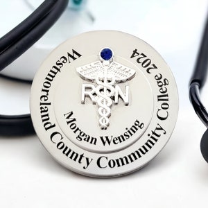 RN Nurse Graduation Pin - Layered Nurse pins - Nurse Pinning Ceremony - Pinning Ceremony Gift - Engraved RN Pin - Nurse Pin for Graduation