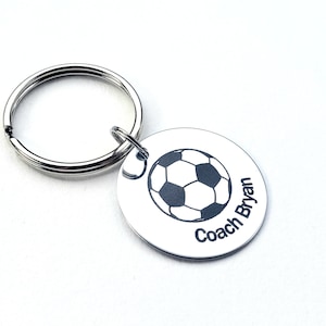 Custom Soccer Coach Keychain - Soccer Keychain - Personalized keychain - coach Keychain - Engraved Soccer Keychain for Coaches