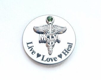 Engraved MA Pin - MA Pin - Medical Assistant Pin - Live Love Heal pin for ma - Gift for MA - graduation pin for Medical Assistants