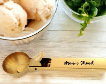 Personalized Stainless Steel ice Cream Scoop - Ice Cream Gift for Wedding Anniversary - Gold Ice Cream Scoop - Custom Ice Cream Scoop gift