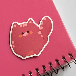 Chonky Cat Sticker, Waterproof Option, Cute Cat Sticker, Kawaii Cat Sticker, Gift for Cat Lover