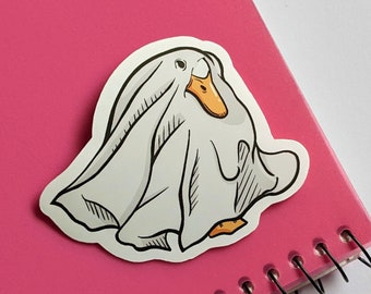 Poltergoose Sticker, Goose Sticker, Waterproof Sticker, Bird Sticker, Cute Halloween Sticker for Laptop, Journal, Planner, or Water Bottle