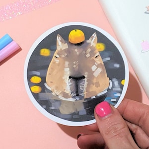 Capybara Aufkleber Vinyl, wasserdichter Aufkleber, niedlicher Capybara-Aufkleber für Wasserflasche, Laptop, Auto oder Journal, Geschenk für Capybara-Liebhaber