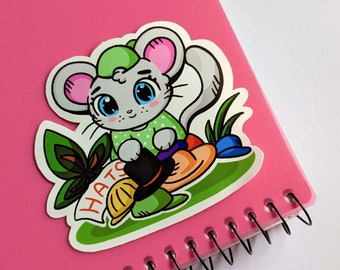 Stardew Valley Hat Mouse Vinyl Sticker, Waterproof Sticker, Stardew Valley Sticker for Laptop, Water Bottle, Car, or Journal