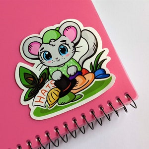 Stardew Valley Hat Mouse Vinyl Sticker, Waterproof Sticker, Stardew Valley Sticker for Laptop, Water Bottle, Car, or Journal