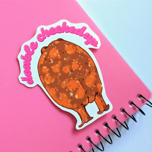 Frog Butt Sticker, Double Cheeked Up, Waterproof Vinyl Sticker, Funny Frog Sticker for Laptop, Car, or Water Bottle, Gift for Frog Lover