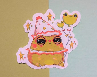 Clown Frog Sticker | Waterproof Sticker, Cute Frog Sticker, Clowncore Sticker, Toad Stickers, Cottagecore Sticker, Original Art