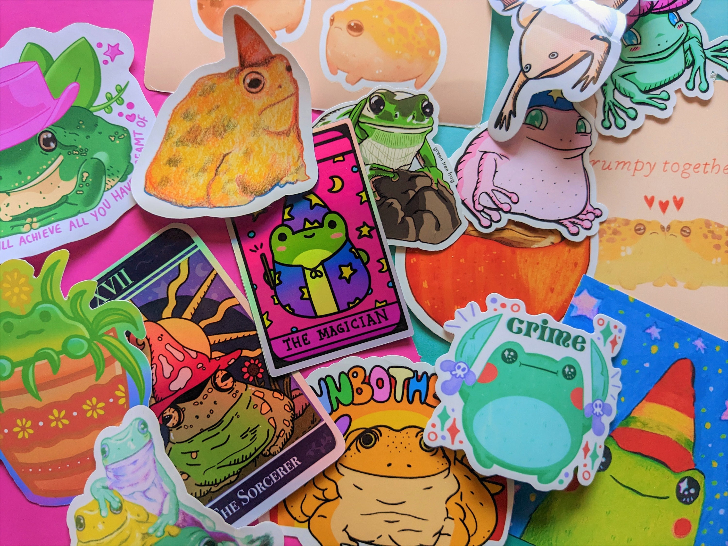 Frog Sticker Mystery Bag: Funky Art Prints, Vinyl Decals - Etsy, image size:3000x2250