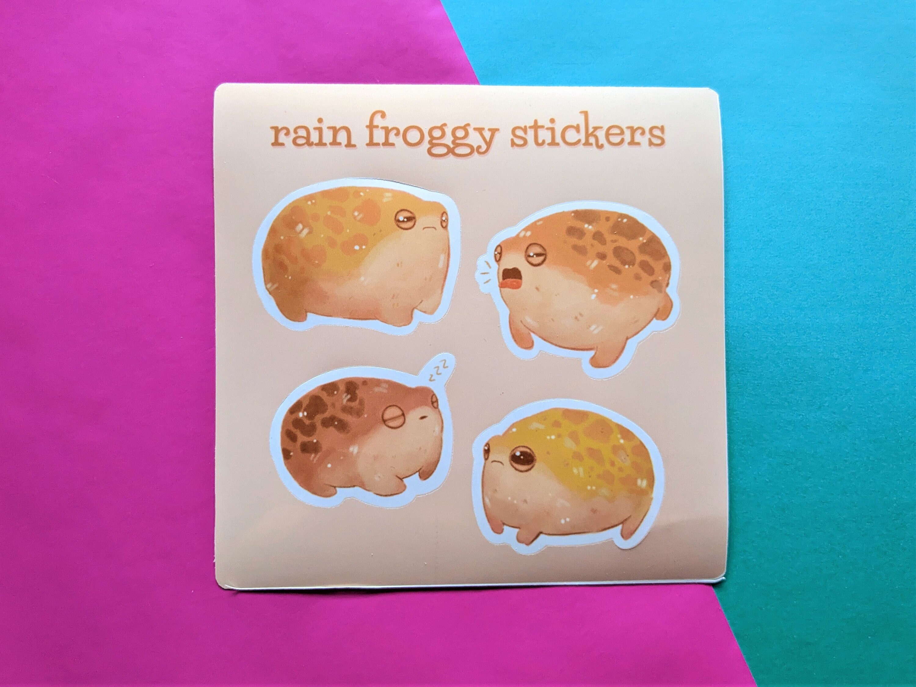 Desert Rain Frogs Sticker Sheet, Waterproof Option, Cute Frog Stickers ...