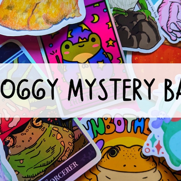 Frog Mystery Bag, Mystery Sticker Pack, Sticker Grab Bag, Frog Stickers, Frog Art Prints, Random Sticker Pack, Frog Sticker Bundle