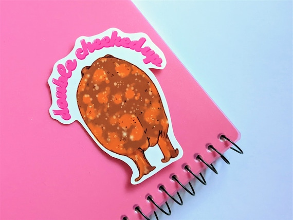 Frog Butt Sticker, Double Cheeked Up, Waterproof Vinyl Sticker, Funny Frog Sticker for Laptop, Car, or Water Bottle, Gift for Frog Lover