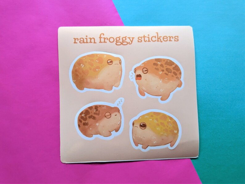Desert Rain Frogs Sticker Sheet, Waterproof Option, Cute Frog Stickers ...