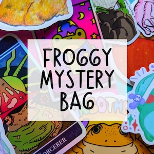 Bolsa misteriosa de pegatinas de rana: impresiones artísticas originales y calcomanías de vinilo