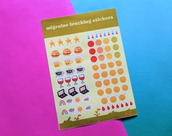 Migräne Tracker Sticker Blatt | Migräne Sticker für Journal, Migräne Sticker, Gesundheit Sticker, Migräneauslöser