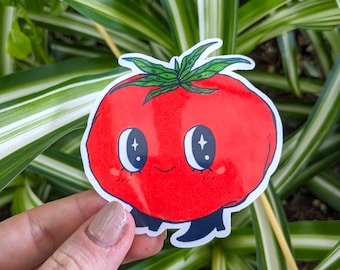 Cute Tomato Sticker | Waterproof Sticker, Retro Tomato Sticker, Tomato Art, Original Artwork, Fruit Sticker, Vegetable Sticker, Tomato Gift