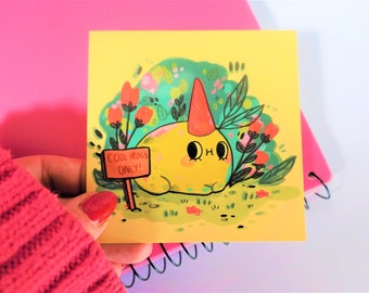 Mini-kunstprint met alleen maar coole kikkers | 12 x 12 cm | Kikker muurdecoratie, kikker kunstprint, schattige kikker, kikker kunstwerk, kikkers met hoedjes, cadeau voor kikkerliefhebbers