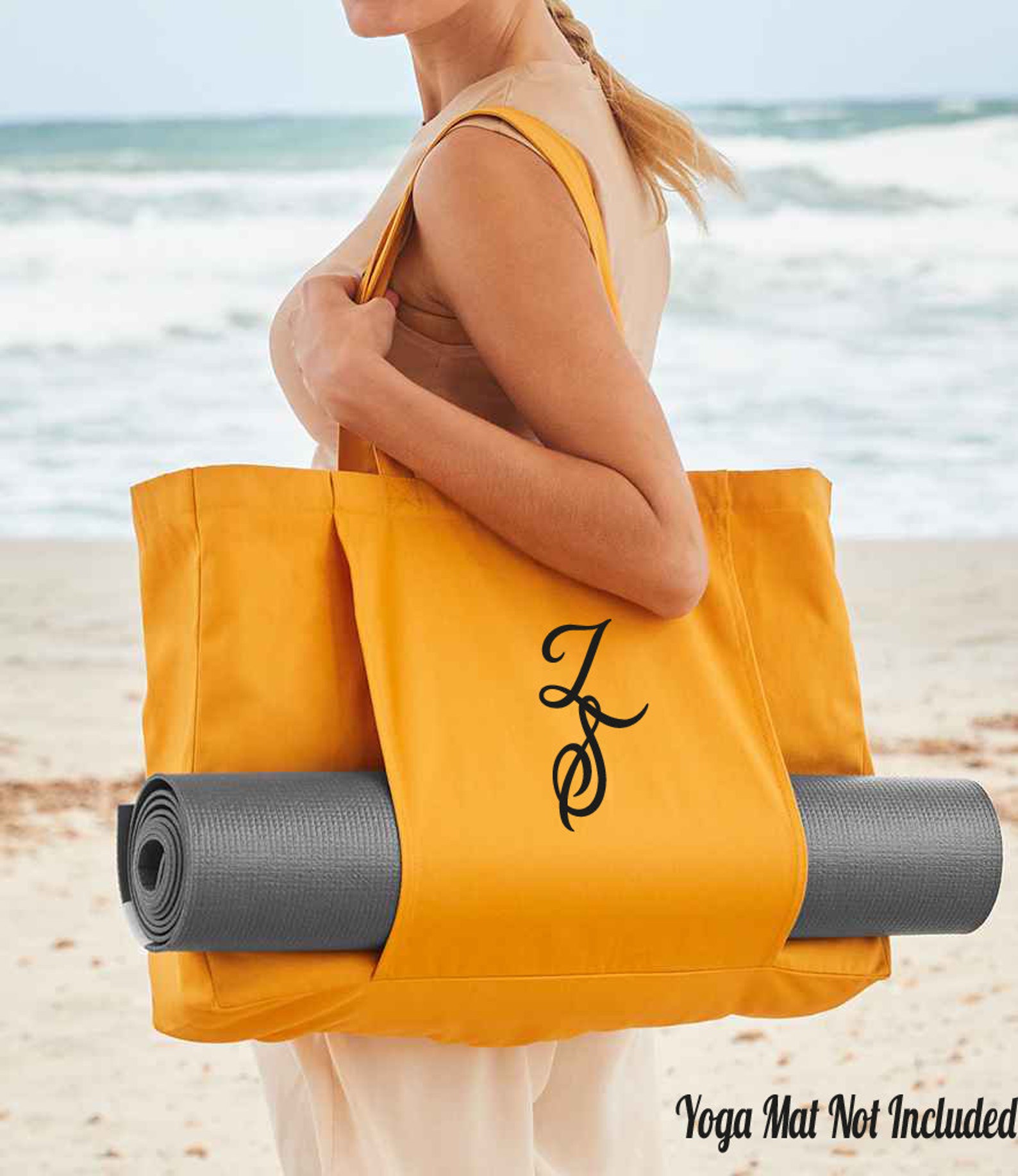 Organic Yoga Tote Bag - Personalized Yoga Gift for Her