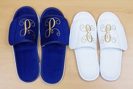 monogrammed spa slippers